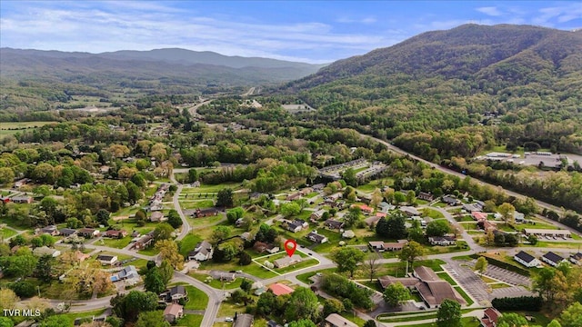 212 Mayflower Rd, Johnson City, TN 37601 - aerial view with a wooded view and a mountain view