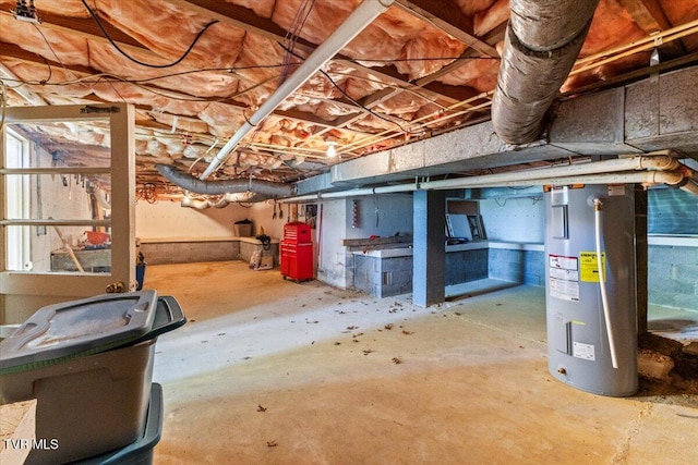 212 Mayflower Rd, Johnson City, TN 37601 - unfinished basement with electric water heater