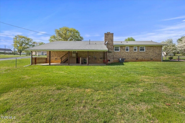 212 Mayflower Rd, Johnson City, TN 37601 - rear view of property featuring crawl space, fence, a yard, and stairs