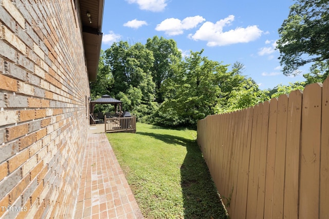 view of yard featuring a gazebo