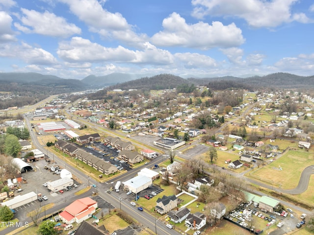 bird's eye view featuring a mountain view