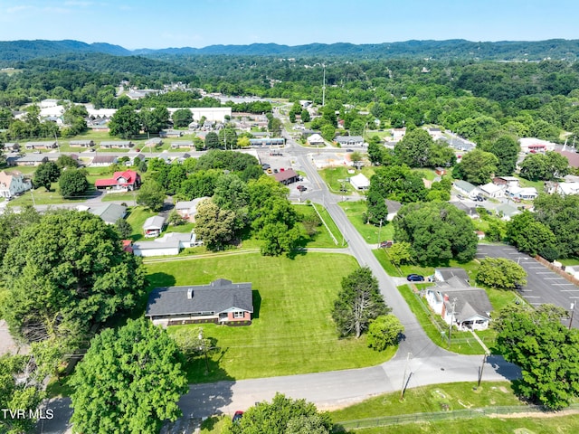 bird's eye view with a mountain view