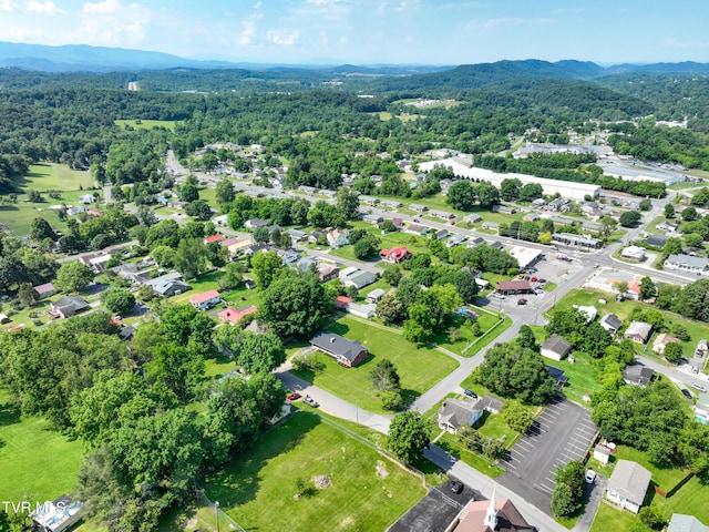 drone / aerial view with a mountain view