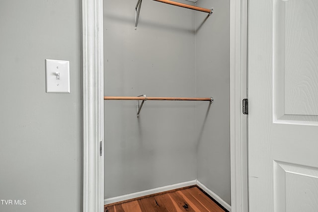 spacious closet with wood-type flooring