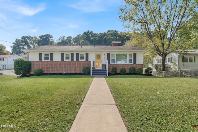 ranch-style home with a front yard