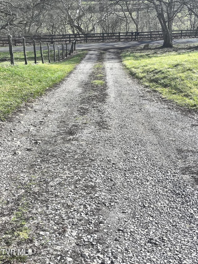 view of road featuring a rural view