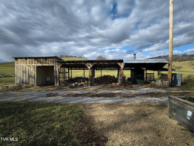 exterior space with a rural view