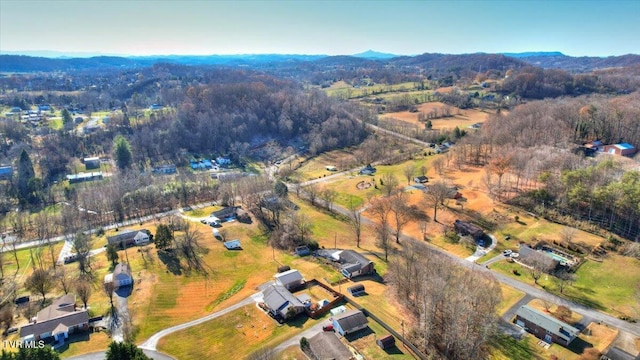 bird's eye view featuring a mountain view