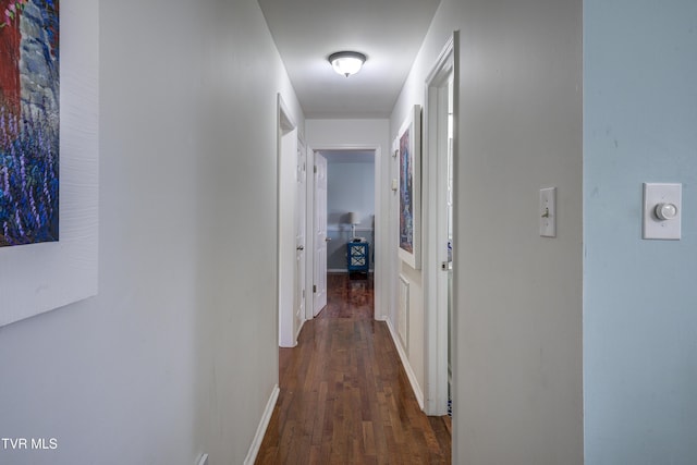 hall featuring dark hardwood / wood-style flooring