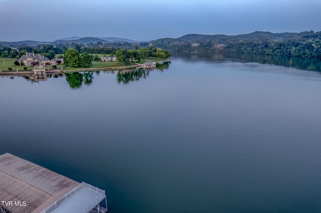 property view of water featuring a mountain view