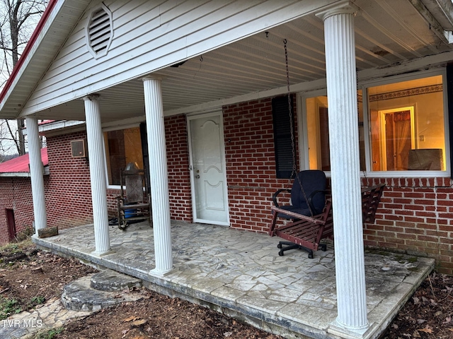 view of patio with a porch