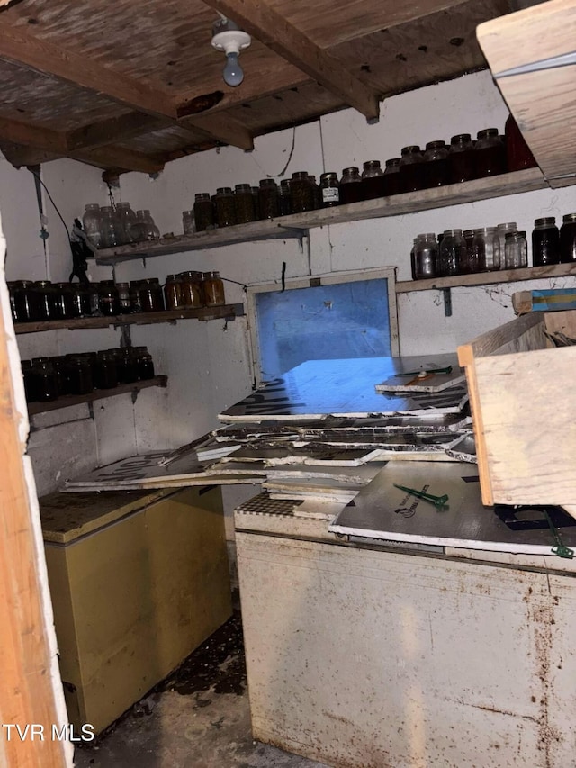 kitchen with concrete flooring