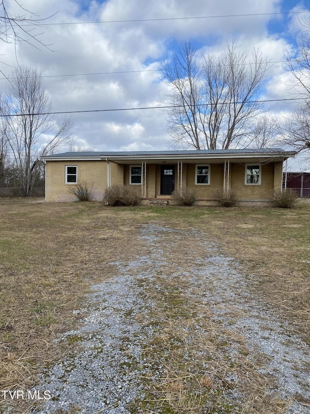 view of single story home