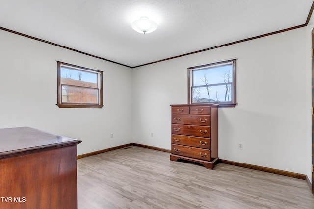 unfurnished office featuring light hardwood / wood-style floors