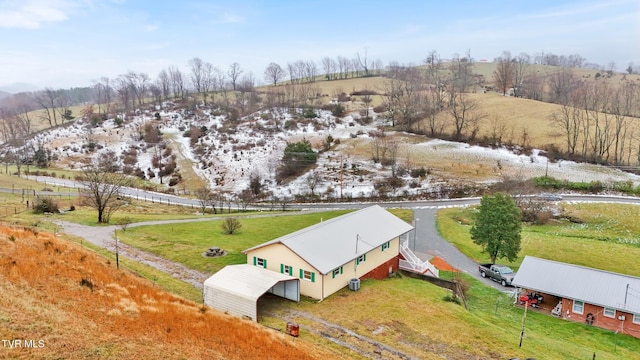 aerial view with a rural view