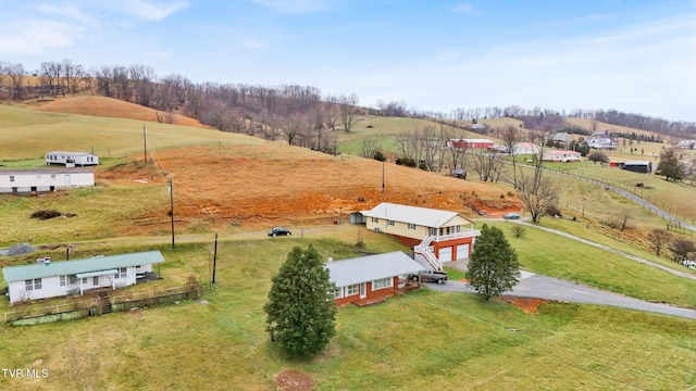 bird's eye view featuring a rural view