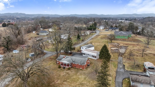 drone / aerial view with a mountain view