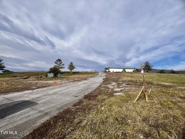 view of road with a rural view