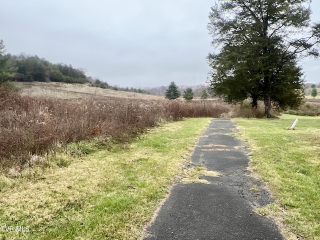 view of street with a rural view