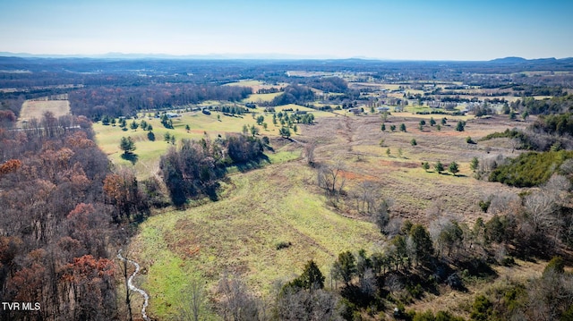 bird's eye view with a rural view