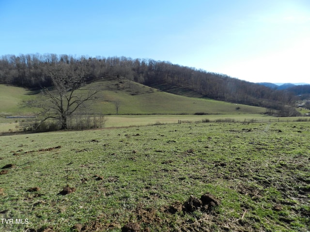 view of mountain feature featuring a rural view