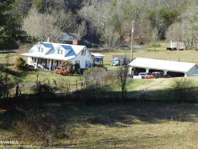 view of yard with a porch