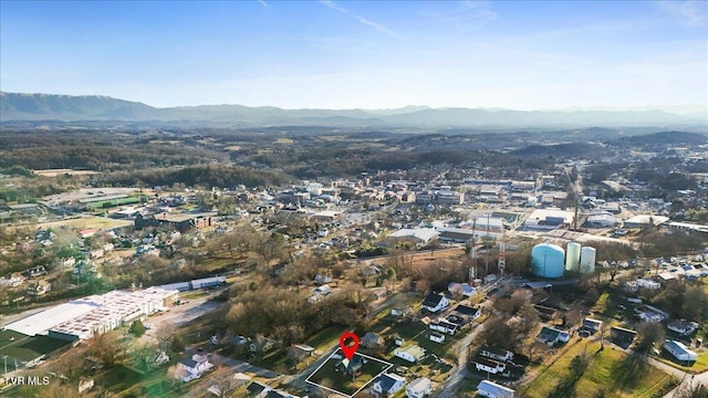 aerial view with a mountain view