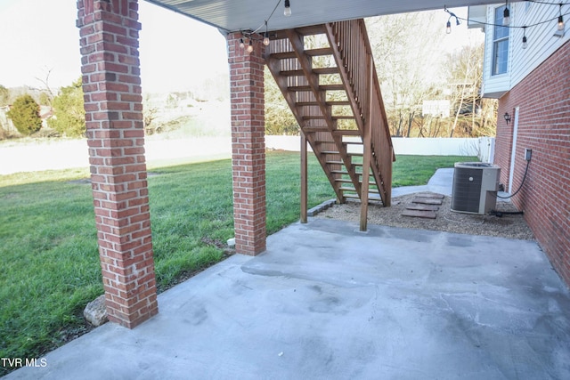 view of patio / terrace featuring central air condition unit