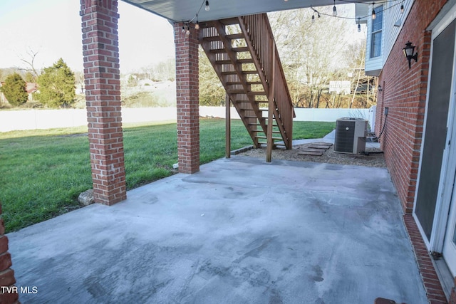 view of patio / terrace with central AC