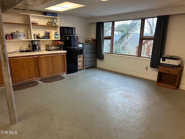 interior space with black appliances