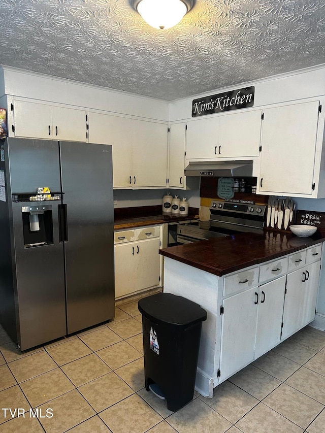 kitchen featuring white cabinetry and stainless steel appliances