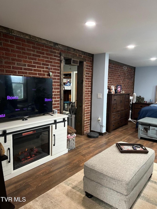 living room featuring wood-type flooring