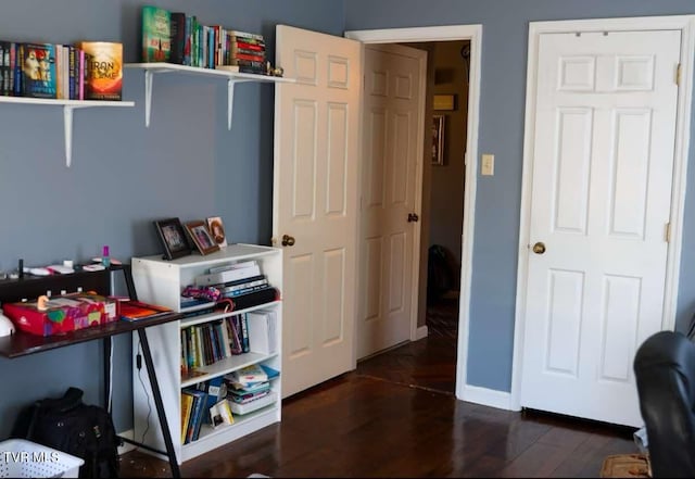 office featuring dark hardwood / wood-style flooring