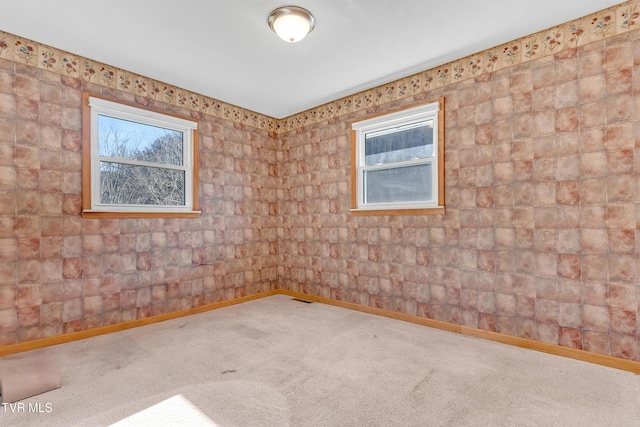 view of carpeted spare room