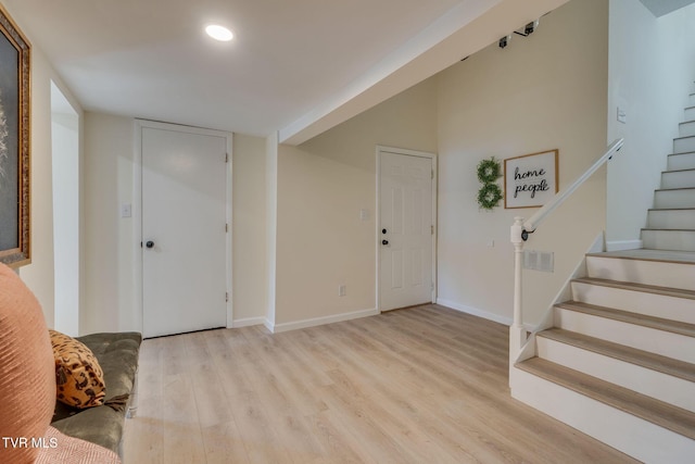 entryway featuring light wood-type flooring