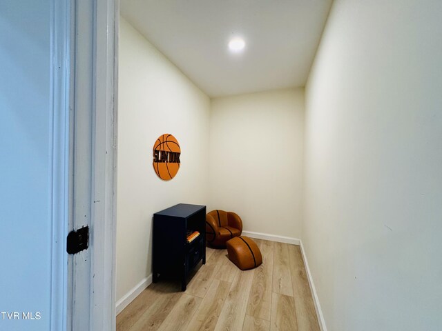 living area featuring light hardwood / wood-style flooring