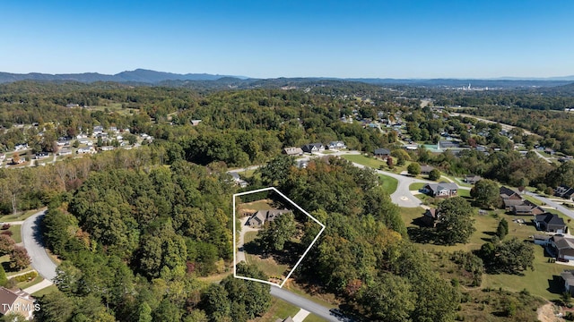 bird's eye view with a mountain view