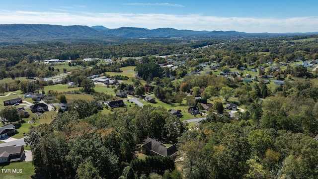 bird's eye view with a mountain view