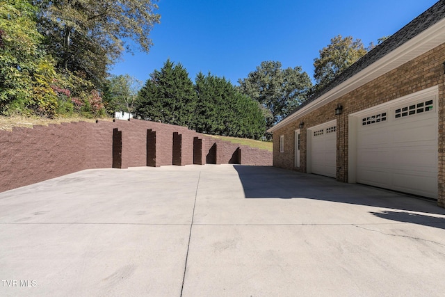 view of garage