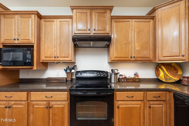 kitchen featuring black appliances