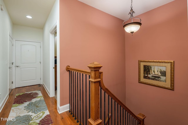 hallway with light wood-type flooring