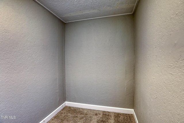 carpeted spare room with a textured ceiling