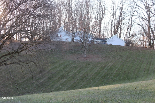 view of yard with a rural view