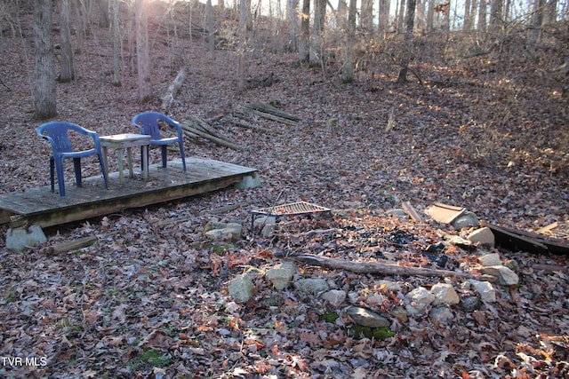 view of yard featuring a deck