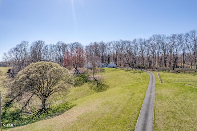 drone / aerial view with a rural view