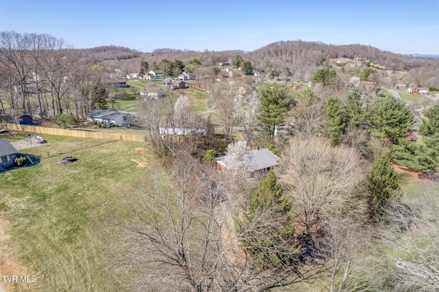 aerial view featuring a mountain view