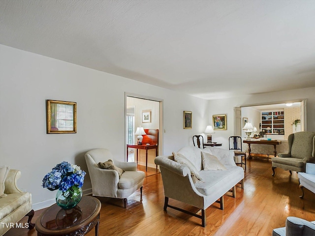 living room with wood-type flooring