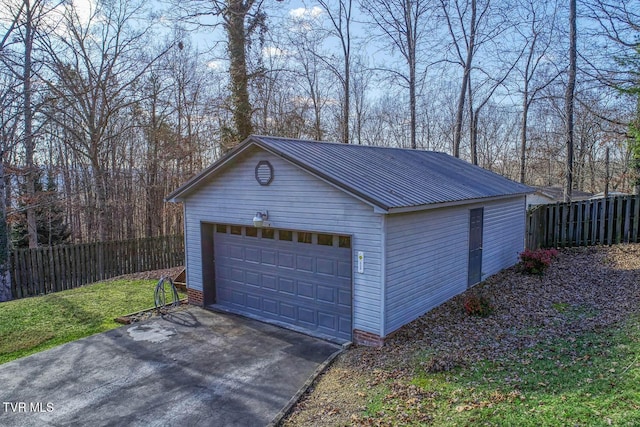 view of garage