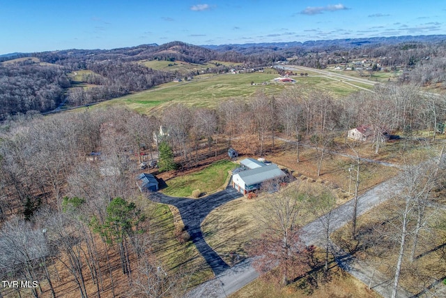 drone / aerial view featuring a rural view