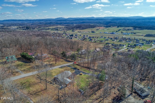 aerial view with a mountain view